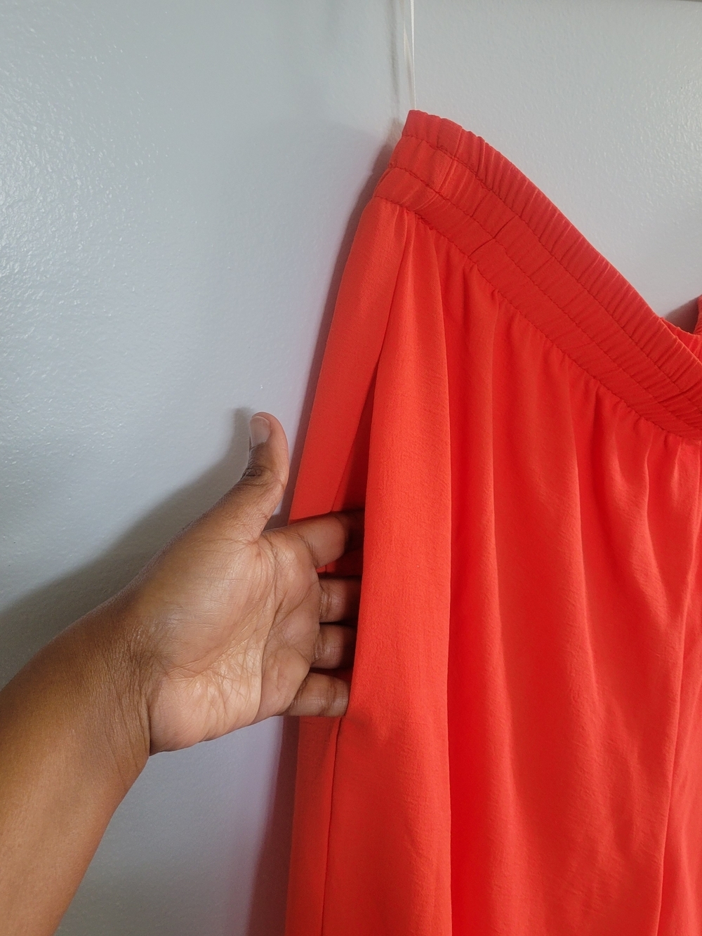 NEW LOOK Wide Leg Palazzo Pants Size US 12 Coral/Orange High Rise Flowy - Picture 8 of 14